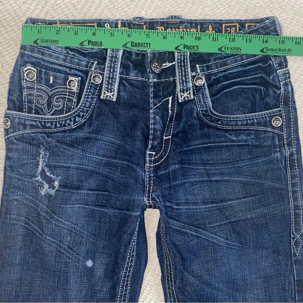 ROCK REVIVAL 28W 31L Corbin Boot EMBROIDERED Buckle Men Jeans - Picture 6 of 11